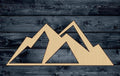 Mountains Snow Peak Landscape Shape Blank Unpainted Wood Cutout Sign 1/4 inch thick