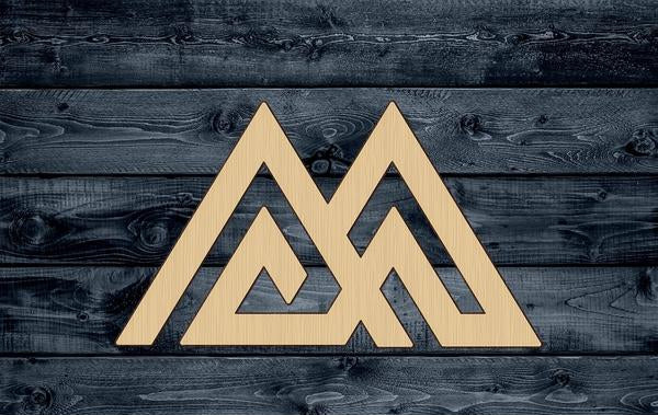 Mountains Stylized Travel Shape Silhouette Blank Unpainted Wood Cutout Sign 1/4 inch thick