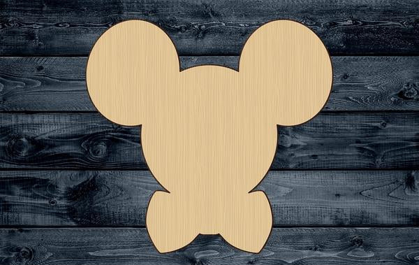 Mouse Bowtie Cartoon Wood Cutout Shape Silhouette Blank Unpainted Sign 1/4 inch thick