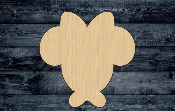 Mouse Girl Bowtie Cartoon Wood Cutout Shape Silhouette Blank Unpainted Sign 1/4 inch thick