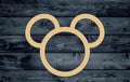 Mouse Outline Head Ears Wood Cutout Shape Silhouette Blank Unpainted Sign 1/4 inch thick