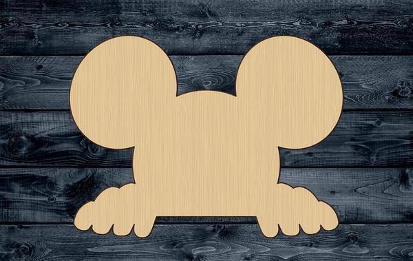 Mouse Peek Boy Cartoon Wood Cutout Shape Silhouette Blank Unpainted Sign 1/4 inch thick