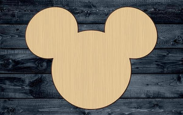 Mouse Shape Silhouette Blank Unpainted Wood Cutout Sign 1/4 inch thick