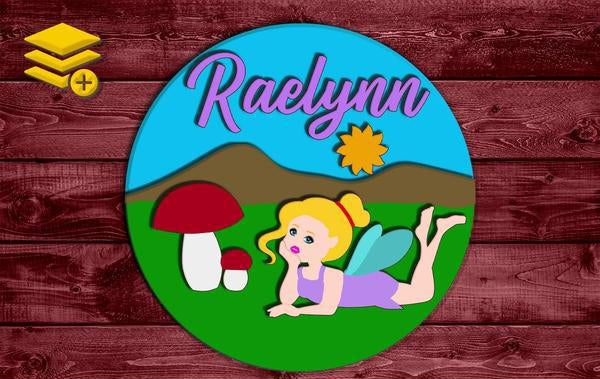 Multi-Layered Fairy Princess Themed Custom Name Wood Cutout Unpainted Sign 1/4 inch thick