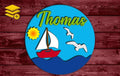Multi-Layered Ocean Sail Themed Custom Name Wood Cutout Unpainted Sign 1/4 inch thick