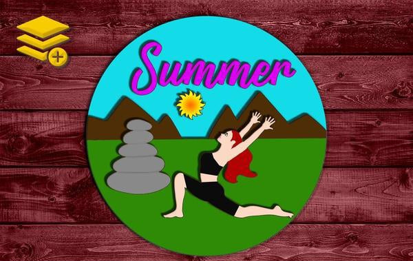 Multi-Layered Yoga Zen Themed Custom Name Wood Cutout Unpainted Sign 1/4 inch thick