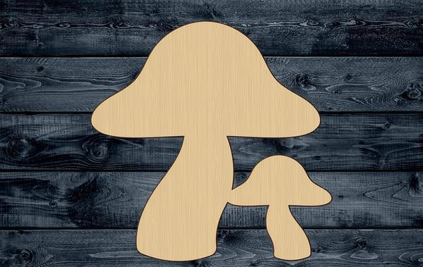Mushroom Family Baby Wood Cutout Circular Disk Unpainted Blank Shape Sign 1/4 inch thick