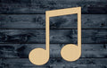 Music Double Note Cutout Silhouette Blank Unpainted Sign 1/4 inch thick
