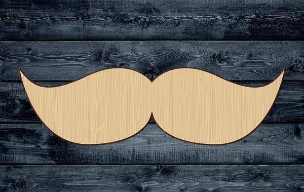 Mustache Shape Silhouette Blank Unpainted Wood Cutout Sign 1/4 inch thick