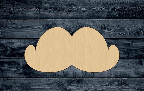 Mustache Shape Silhouette Blank Unpainted Wood Cutout Sign 1/4 inch thick