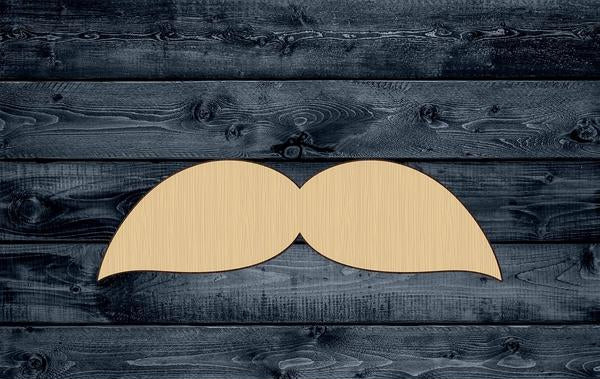 Mustache Shape Silhouette Blank Unpainted Wood Cutout Sign 1/4 inch thick