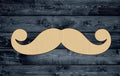 Mustache Shape Wood Cutout Silhouette Blank Unpainted Sign 1/4 inch thick