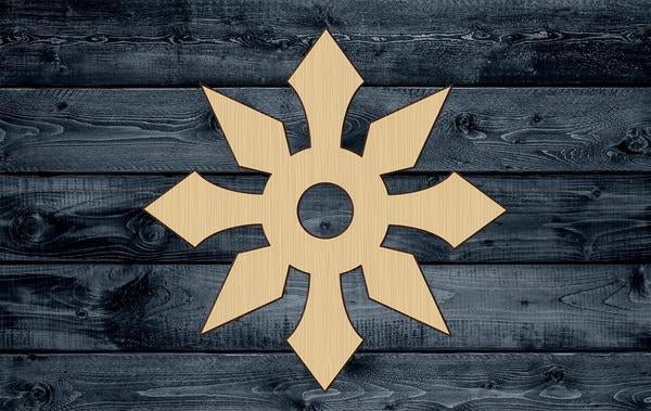 Ninja Star Samurai Contour Silhouette Blank Unpainted Wood Cutout Sign 1/4 inch thick