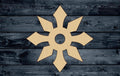 Ninja Star Samurai Contour Silhouette Blank Unpainted Wood Cutout Sign 1/4 inch thick