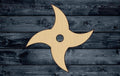 Ninja Star Samurai Contour Silhouette Blank Unpainted Wood Cutout Sign 1/4 inch thick