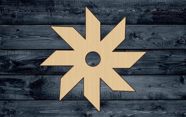 Ninja Star Samurai Contour Silhouette Blank Unpainted Wood Cutout Sign 1/4 inch thick