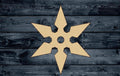Ninja Star Samurai Contour Silhouette Blank Unpainted Wood Cutout Sign 1/4 inch thick