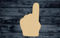 Number One Hand Finger Wood Cutout Shape Silhouette Blank Unpainted Sign 1/4 inch thick