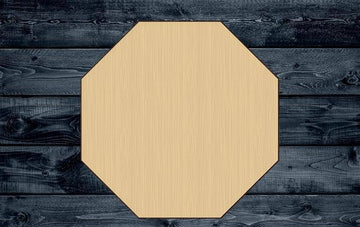 Octagon Shape Silhouette Blank Unpainted Wood Cutout Sign 1/4 inch thick
