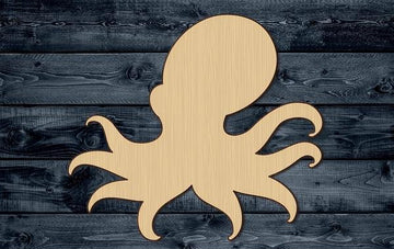 Octopus Wood Cutout Shape Silhouette Blank Unpainted Sign 1/4 inch thick