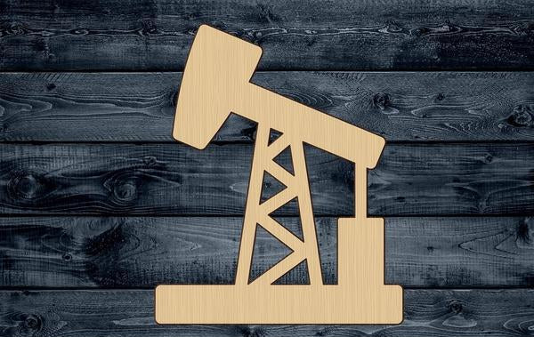 Oil Well Rig Pump Silhouette Shape Blank Unpainted Wood Cutout Sign 1/4 inch thick