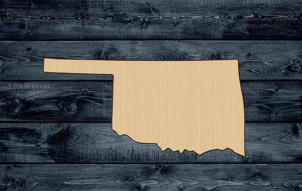 Oklahoma State Wood Cutout Shape Silhouette Blank Unpainted Sign 1/4 inch thick