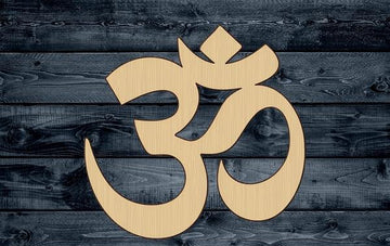 Om Symbol Zen Yoga Wood Cutout Shape Silhouette Blank Unpainted Sign 1/4 inch thick
