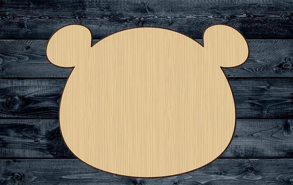 Panda Bear Head Wood Cutout Shape Silhouette Blank Unpainted Sign 1/4 inch thick