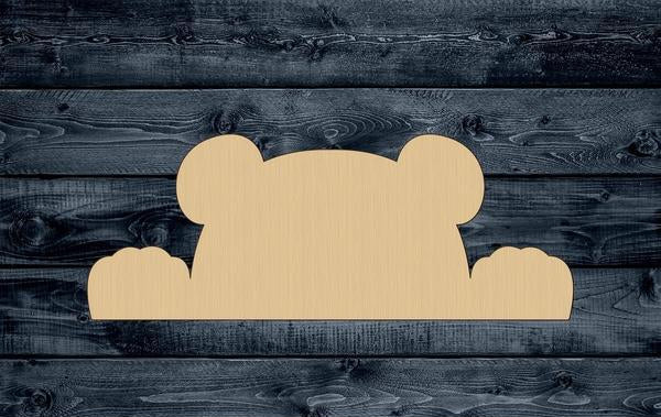 Panda Bear Wood Cutout Shape Silhouette Blank Unpainted Sign 1/4 inch thick