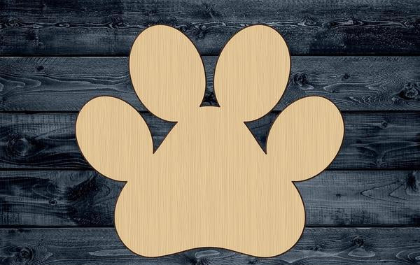 Paw Print Dog Cat Pet Wood Cutout Shape Silhouette Blank Unpainted Sign 1/4 inch thick
