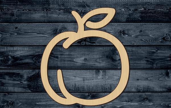 Peach Fruit Treat Wood Cutout Contour Silhouette Blank Unpainted Sign 1/4 inch thick