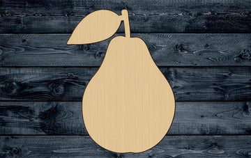 Pear Fruit Wood Cutout Shape Silhouette Blank Unpainted Sign 1/4 inch thick