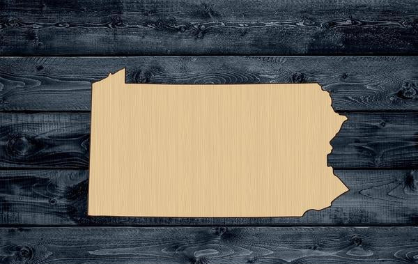 Pennsylvania State Wood Cutout Shape Silhouette Blank Unpainted Sign 1/4 inch thick