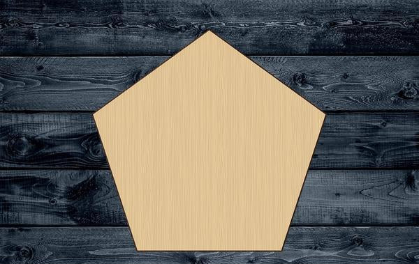 Pentagon Wood Cutout Shape Silhouette Blank Unpainted Sign 1/4 inch thick