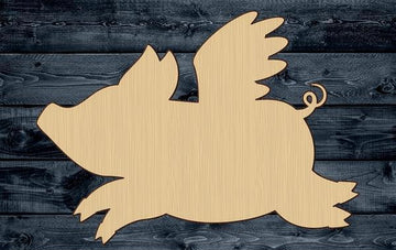 Pig Flying Unicorn Wood Cutout Shape Silhouette Blank Unpainted Sign 1/4 inch thick