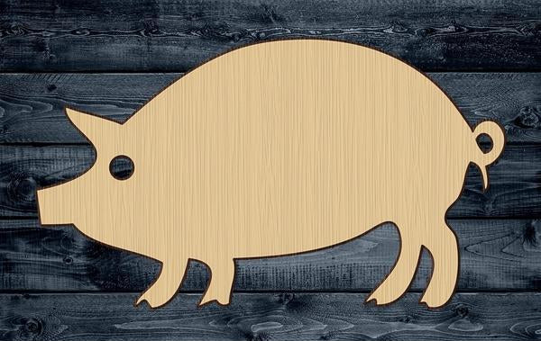 Pig Pork Farm Shape Silhouette Blank Unpainted Wood Cutout Sign 1/4 inch thick