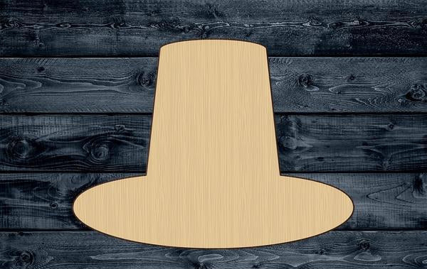 Pilgrim Hat Thanksgiving Wood Cutout Shape Silhouette Blank Unpainted Sign 1/4 inch thick