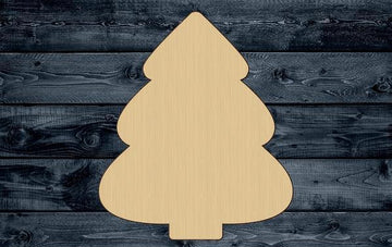 Pine Tree Christmas Wood Cutout Silhouette Blank Unpainted Sign 1/4 inch thick