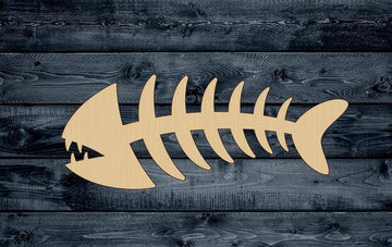 Piranha Fish Outline Ocean Wood Cutout Shape Silhouette Blank Unpainted Sign 1/4 inch thick