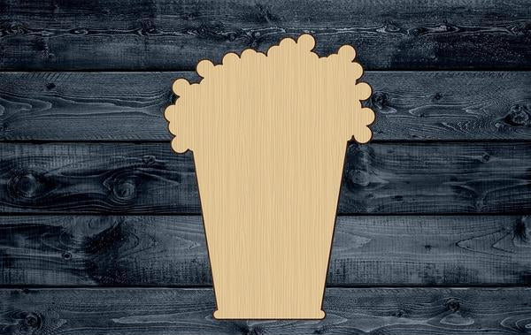 Popcorn Movie Wood Cutout Shape Silhouette Blank Unpainted Sign 1/4 inch thick