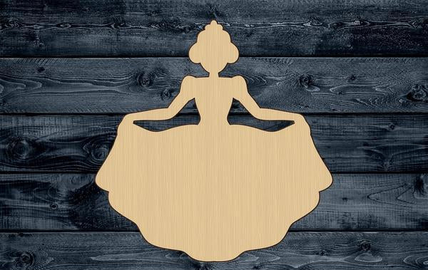 Princess Tiara Dress Wood Cutout Shape Silhouette Blank Unpainted Sign 1/4 inch thick