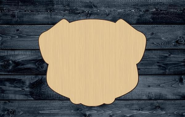 Pug Bulldog Dog Pet Wood Cutout Shape Silhouette Blank Unpainted Sign 1/4 inch thick