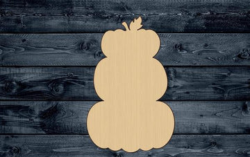 Pumpkin Stack Halloween Wood Cutout Shape Silhouette Blank Unpainted Sign 1/4 inch thick