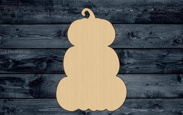 Pumpkin Stack Halloween Wood Cutout Shape Silhouette Blank Unpainted Sign 1/4 inch thick