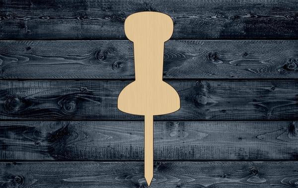 Pushpin Pin Wood Cutout Shape Silhouette Blank Unpainted Sign 1/4 inch thick