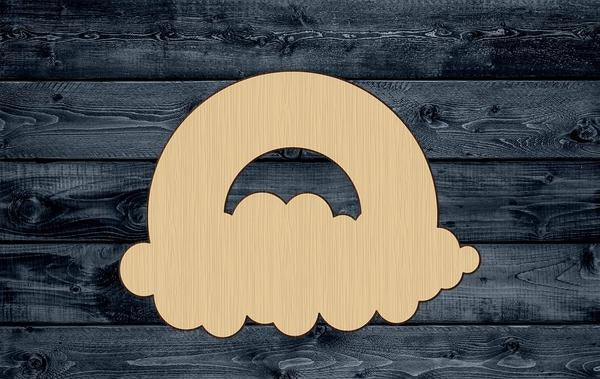 Rainbow Cloud Wood Cutout Unpainted Shape Silhouette Sign 1/4 inch thick