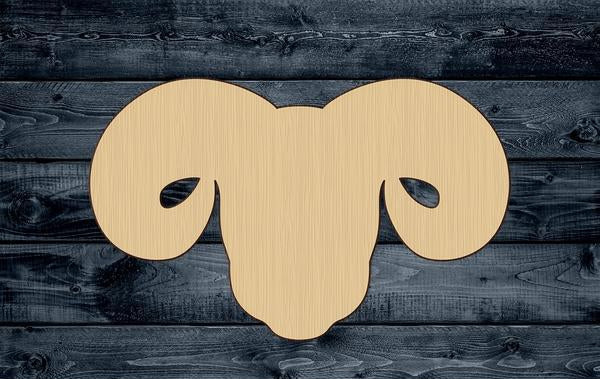Ram Sheep Horns Shape Silhouette Blank Unpainted Wood Cutout Sign 1/4 inch thick