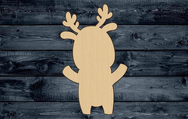 Reindeer Deer Baby Wood Cutout Shape Silhouette Blank Unpainted Sign 1/4 inch thick