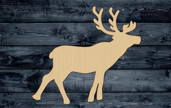 Reindeer Deer Wood Cutout Shape Silhouette Blank Unpainted Sign 1/4 inch thick