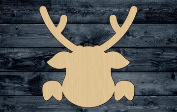 Reindeer Santa Wood Cutout Shape Silhouette Blank Unpainted Sign 1/4 inch thick